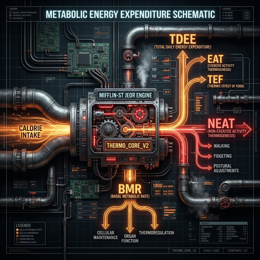 Calorie Deficit Calculator — technical schematic