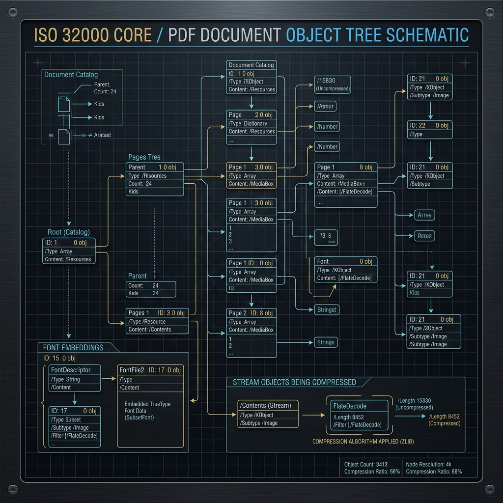 PDF Compressor — technical schematic
